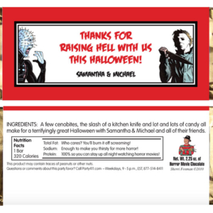 80s Halloween Horror Movie Theme Candy Bar Wrapper