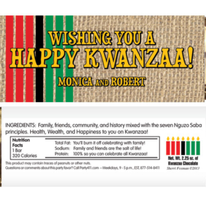 Kwanzaa Party Theme Candy Bar Wrapper