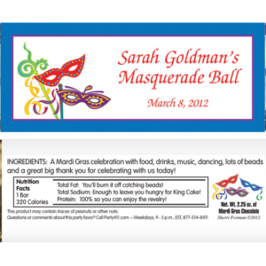 Mardi Gras Masquerade Masks Theme Candy Bar Wrapper