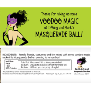 Halloween Masquerade Ball Candy Bar Wrapper