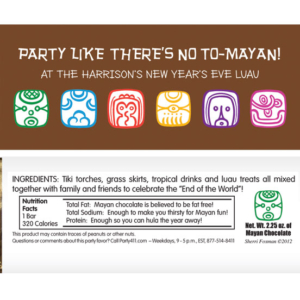 Mayan End of the World Party Candy Bar Wrapper