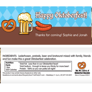 Oktoberfest Food Theme Candy Bar Wrapper