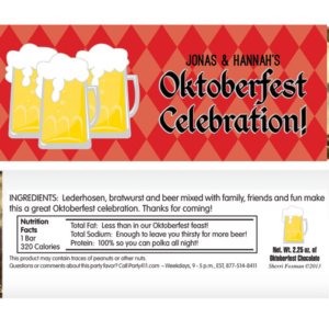Oktoberfest Beer Theme Candy Bar Wrapper