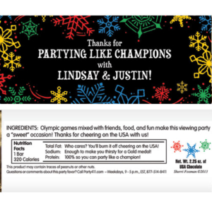 Winter Snowflakes Olympics Theme Candy Bar Wrapper
