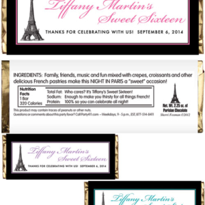 Paris Party Theme Candy Bar Wrapper