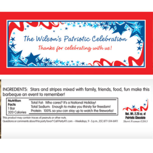 Patriotic Party Theme Candy Bar Wrapper