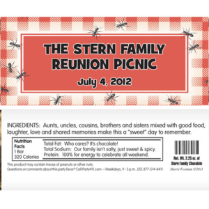 Backyard Picnic Theme Candy Bar Wrapper
