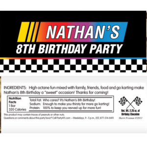 Race Flag Party Theme Candy Bar Wrapper