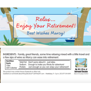 A Retirement Theme Candy Bar Wrapper