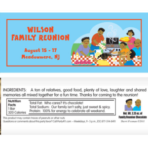A Family Reunion Theme Candy Bar Wrapper