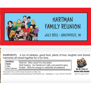 A Reunion Theme Candy Bar Wrapper