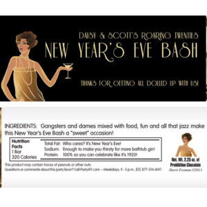 Roaring 20s Theme Candy Bar Wrapper