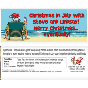 Christmas in July Theme Candy Bar Wrapper