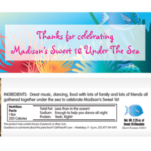 Under The Sea Theme Candy Bar Wrapper