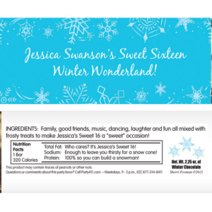 Snow Theme Candy Bar Wrapper