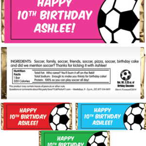 Soccer Girl Theme Candy Bar Wrapper