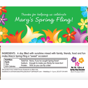 Bright Spring Flowers Theme Candy Bar Wrapper