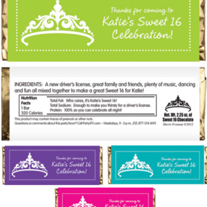 Tiara Theme Candy Bar Wrapper