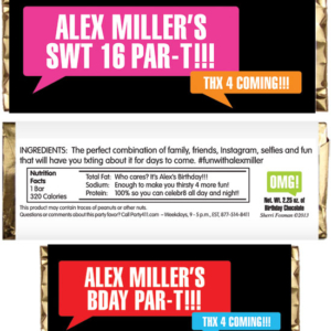Texting Theme Candy Bar Wrapper