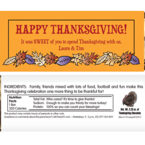 Fall Leaves Theme Candy Bar Wrapper