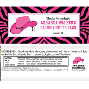 Western Cowgirl Theme Candy Bar Wrapper