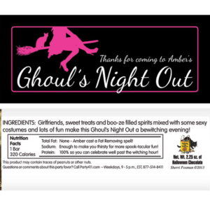 Ghoul's Night Out Halloween Theme Candy Bar Wrapper